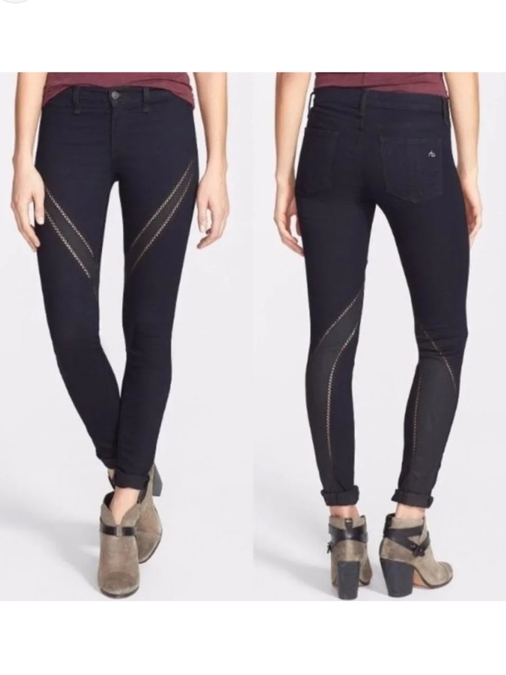 Sz 27 Rag & Bone “Ribbon” low rise skinny jeans